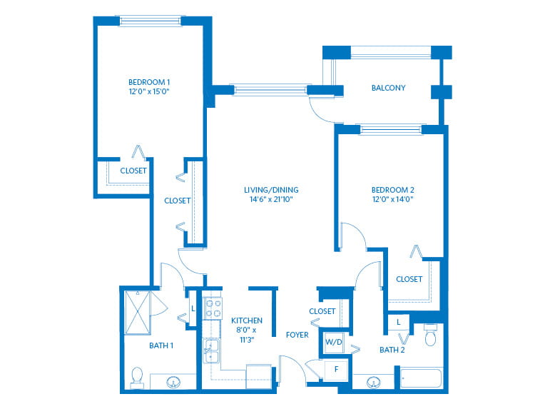 Breckenridge - 1320 square feet - 2 Bed, 2 Bath