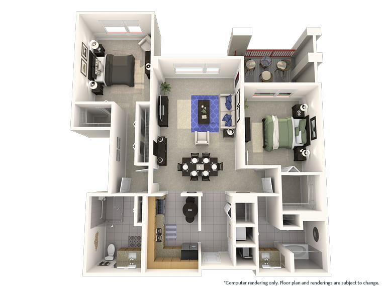 Breckenridge - 1320 square feet - 2 Bed, 2 Bath