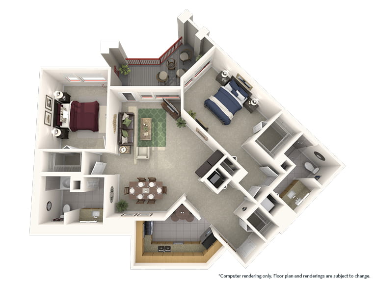 Crested Butte - 1364 square feet - 2 Bed, 2 Bath