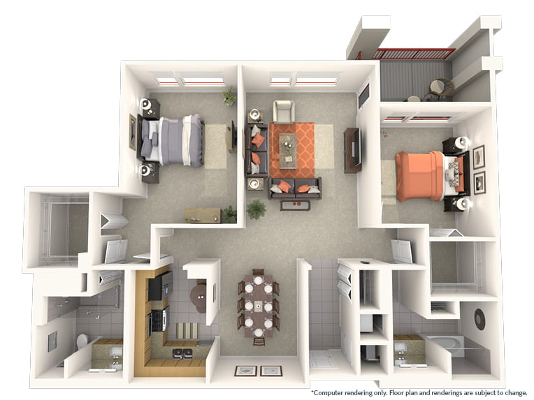 Buttermilk - 1521 square feet - 2 Bed, 2 Bath