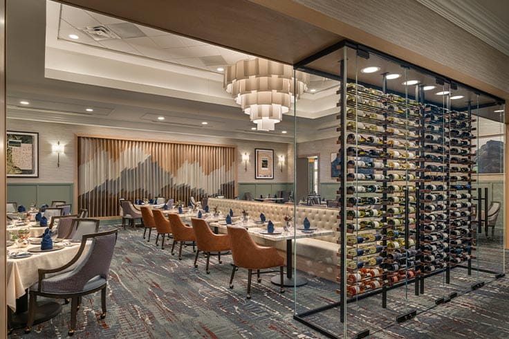 Mt. Rosa dining room at Vi at Highlands Ranch. 