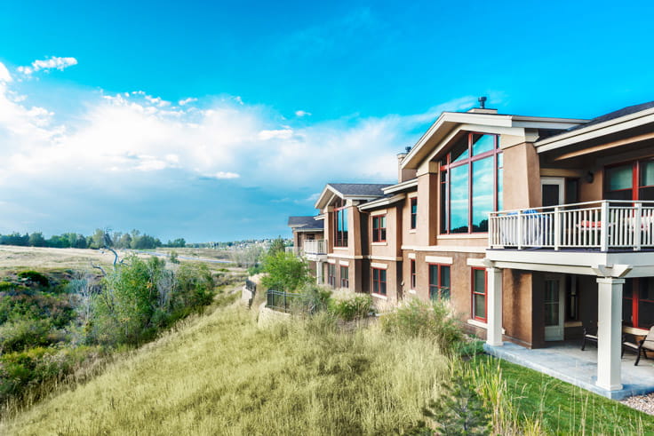 The exterior of Vi at Highlands Ranch residences.