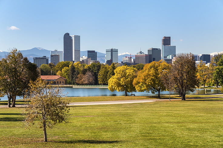 The Denver skyline.