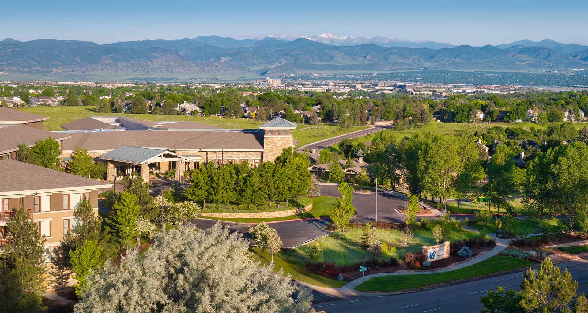 Aerial exterior of Vi at Highlands Ranch.