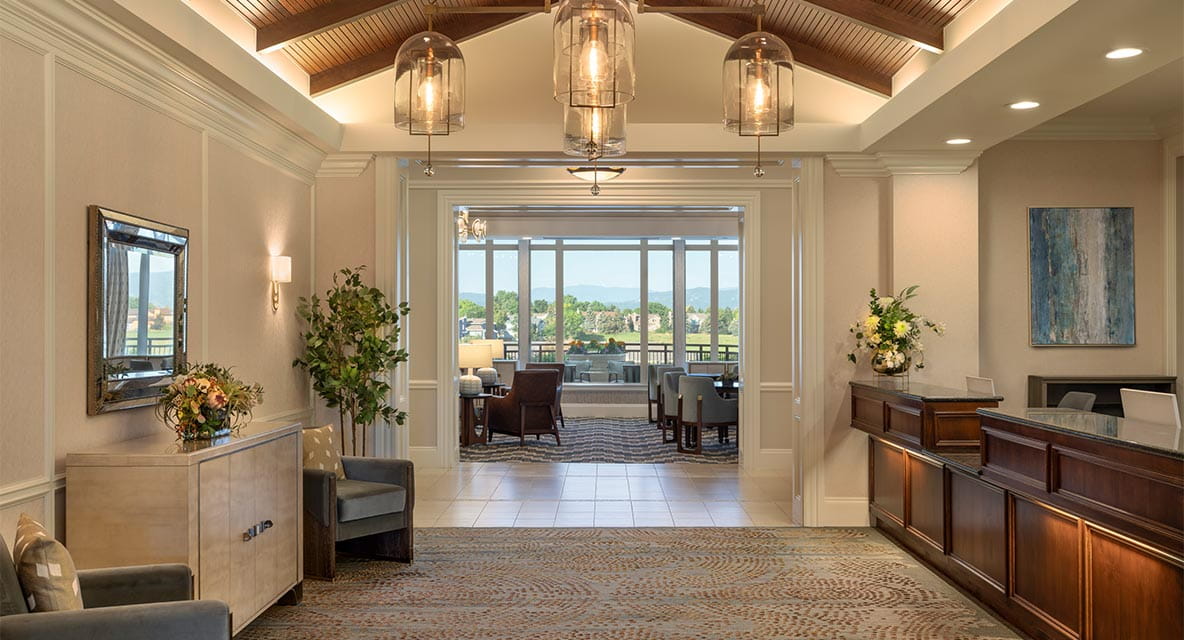 Lobby at Vi at Highlands Ranch.