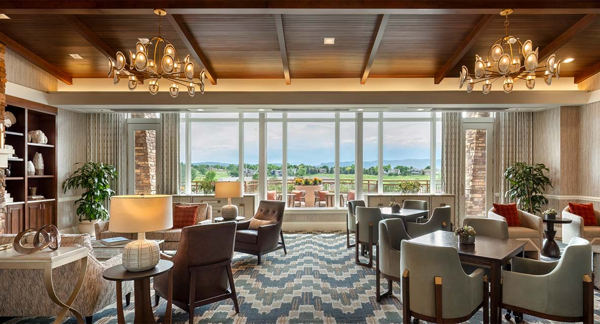 Common living room at Vi at Highlands Ranch.