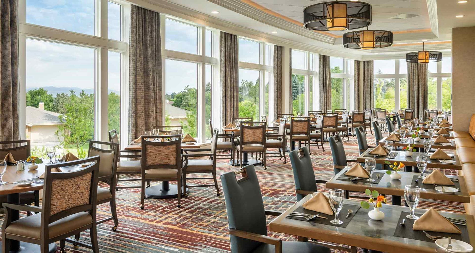 Formal dining room at Vi at Highlands Ranch.