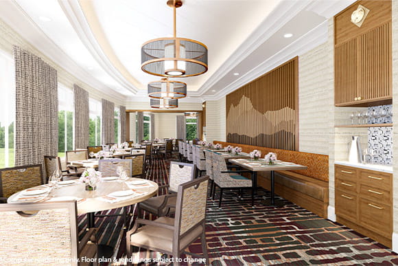 Vi at Highlands Ranch dining rendering. 