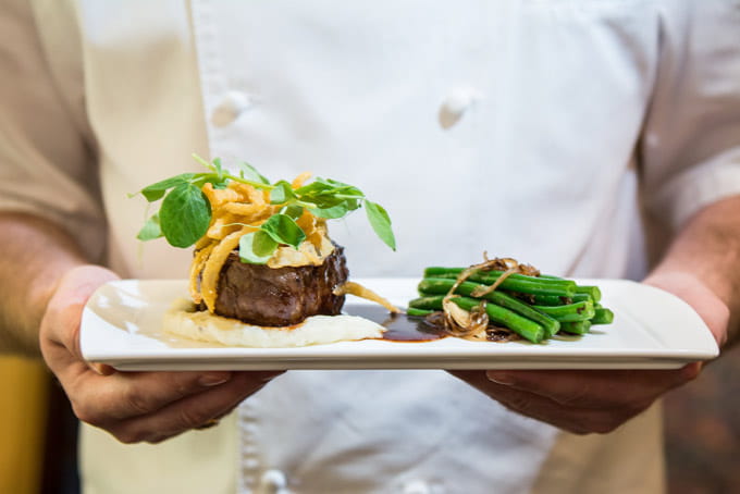 Steak and asparagus is on the menu