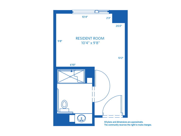 Vi at Highlands Ranch care center 2D floor plan - Skilled Nursing Studio.