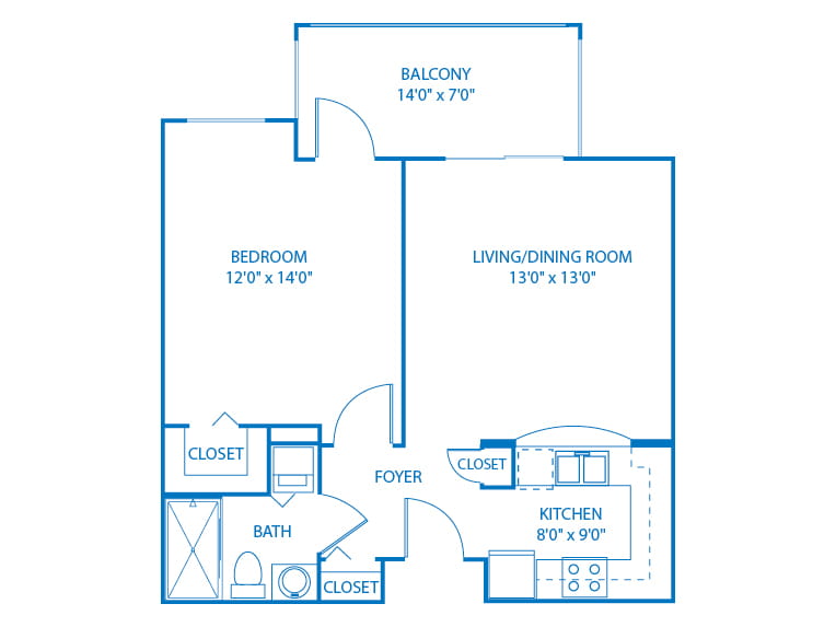 Aspen - 631 square feet - 1 Bed, 1 Bath