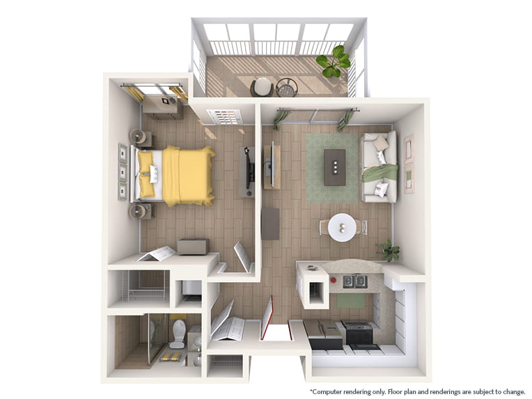 Aspen - 631 square feet - 1 Bed, 1 Bath