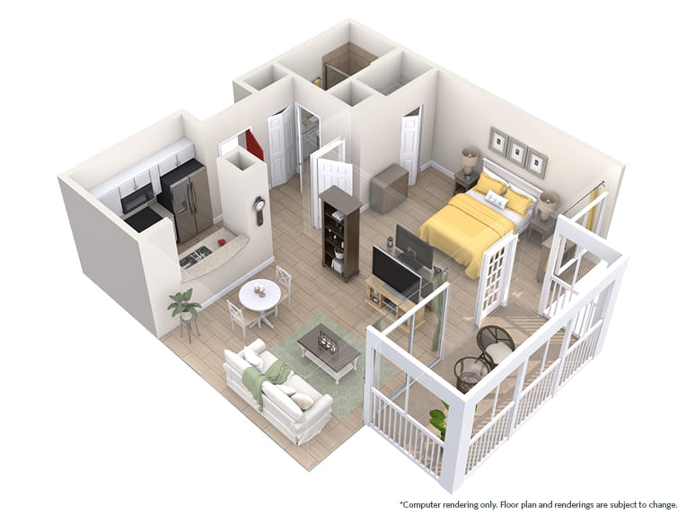 Aspen - 631 square feet - 1 Bed, 1 Bath