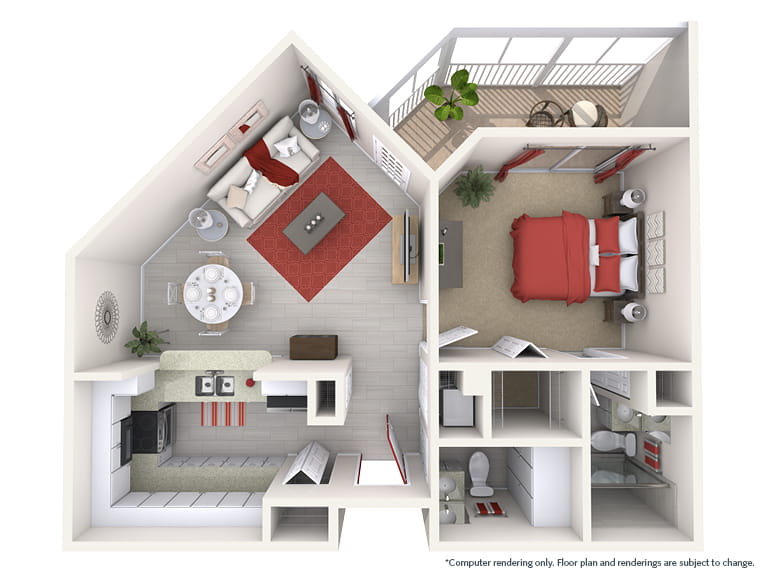 Cypress - 782 square feet - 1 Bed, 2 Bath