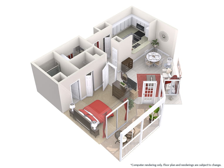 Cypress - 782 square feet - 1 Bed, 2 Bath