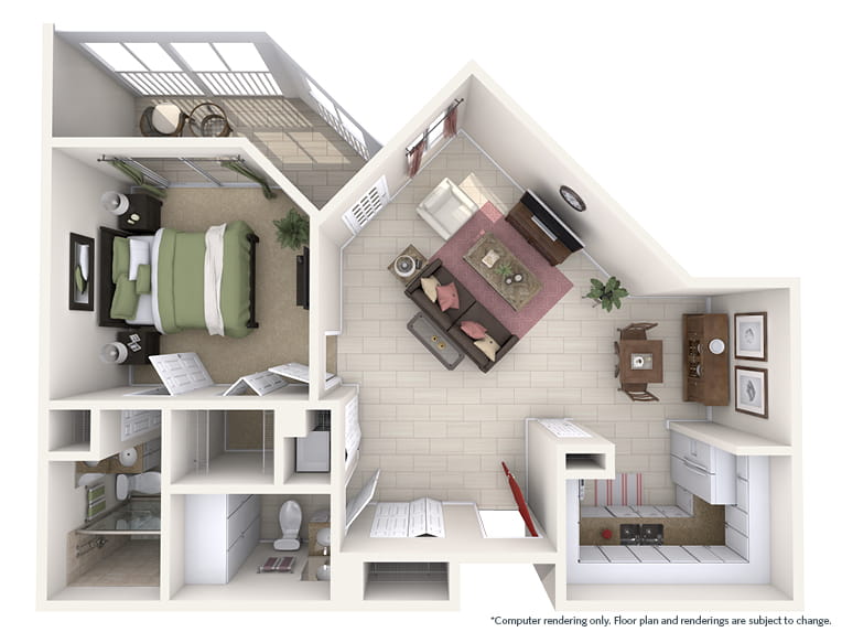 Crestwood - 812 square feet - 1 Bed, 2 Bath