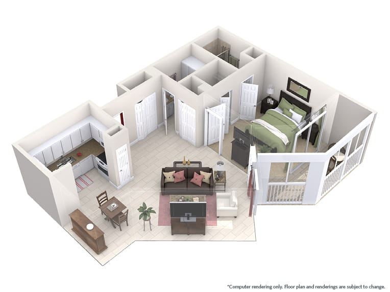 Crestwood - 812 square feet - 1 Bed, 2 Bath