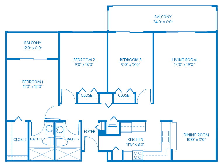 Oakview - 1331 square feet - 3 Bed, 2 Bath