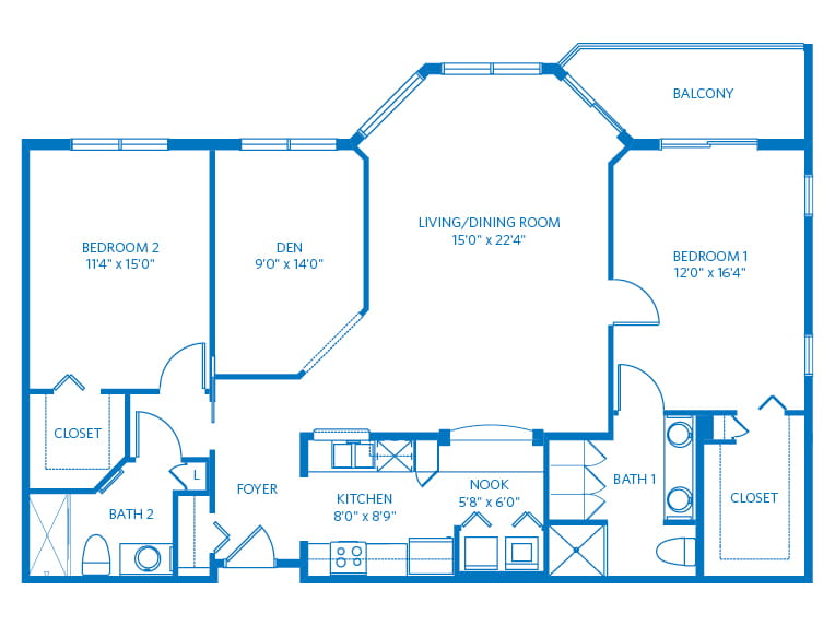Sabal - 1429 square feet - 2 Bed, 2 Bath + Den