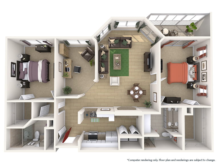 Sabal - 1429 square feet - 2 Bed, 2 Bath + Den