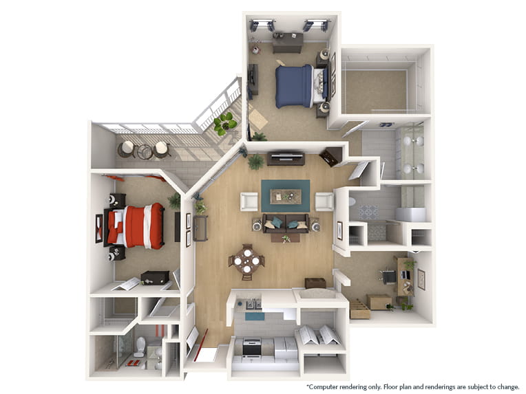 Alexander - 1497 square feet - 2 Bed, 2 Bath + Den