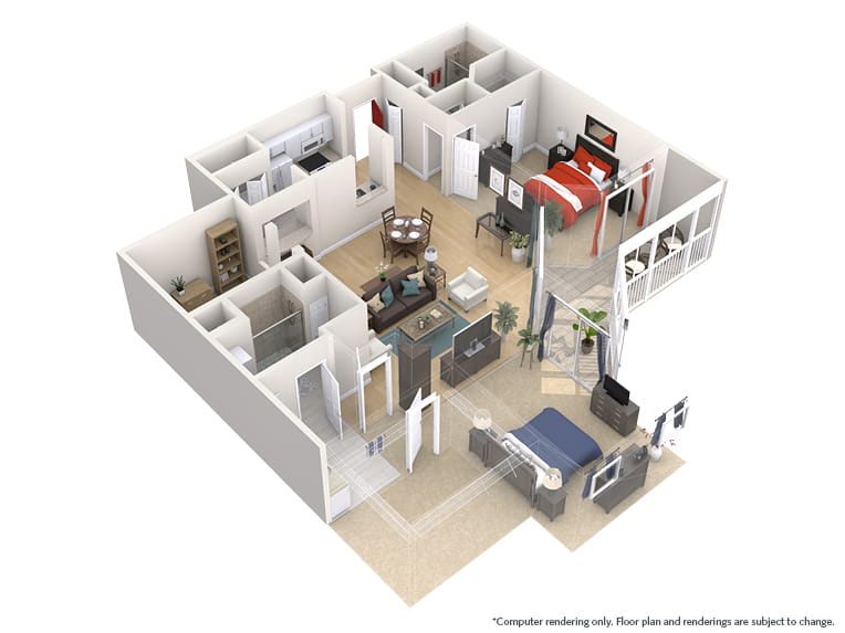 Alexander - 1497 square feet - 2 Bed, 2 Bath + Den