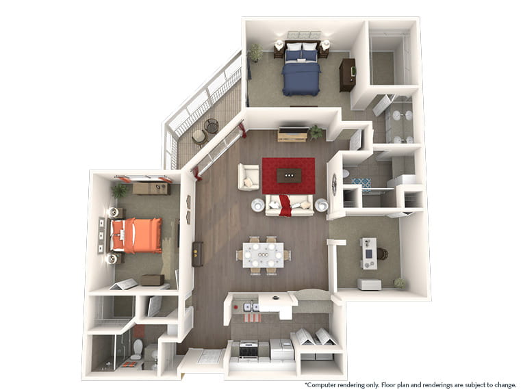 Vi at Lakeside Village Royal 3D floor plan. 