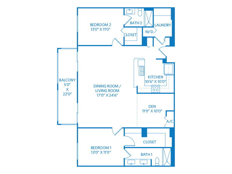 Cedarbrook - 1531 square feet - 2 Bed, 2 Bath + Den