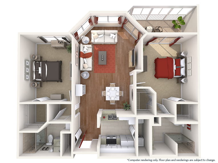 Foxtail - 1158 square feet - 2 Bed, 2 Bath