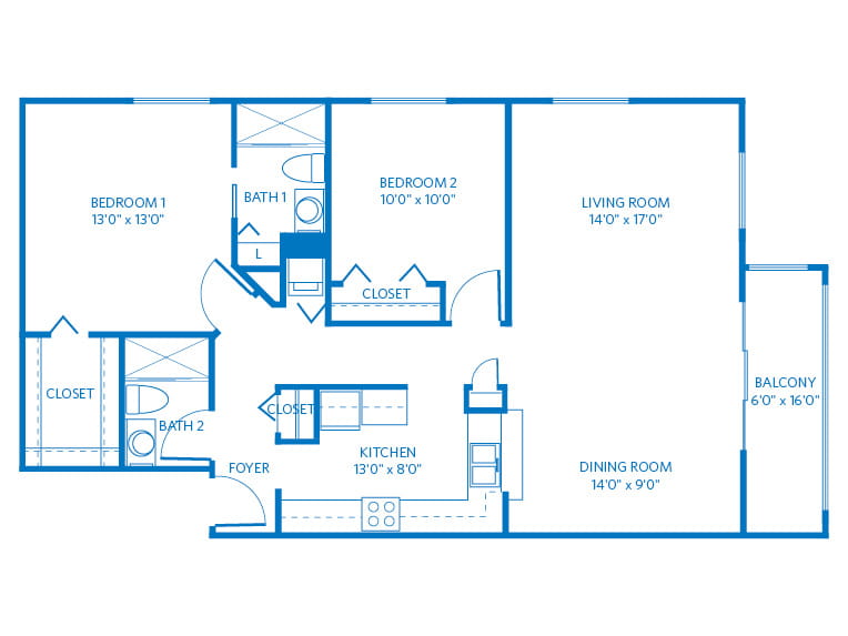 Meadowbrook - 1170 square feet - 2 Bed, 2 Bath