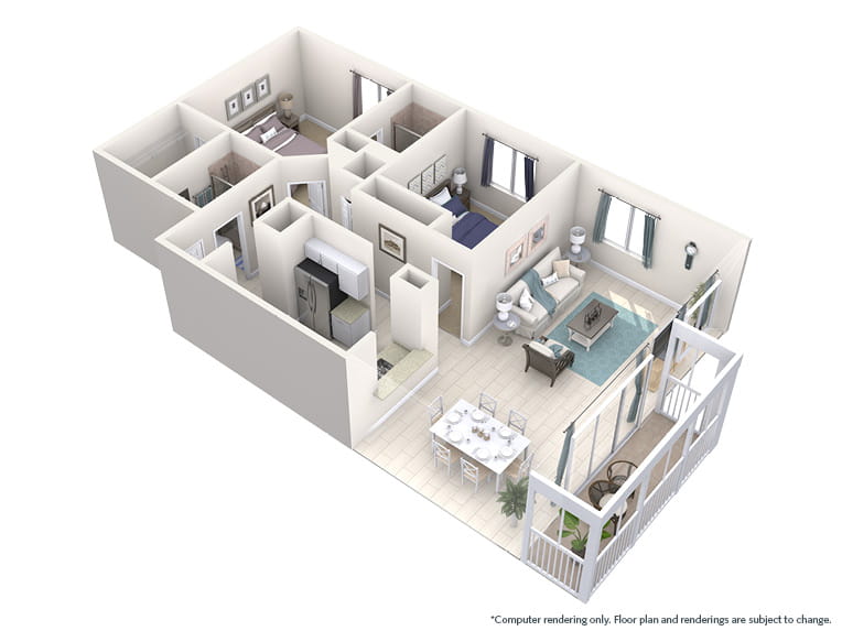 Meadowbrook - 1170 square feet - 2 Bed, 2 Bath