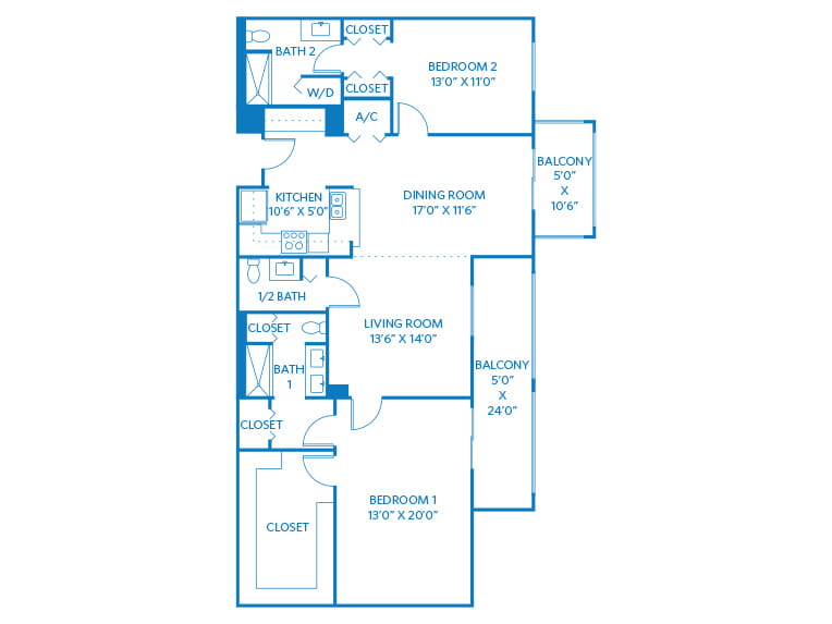 Hawthorne- 1707 square feet - 2 Bed, 2.5 Bath