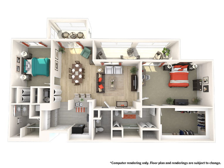 Hawthorne- 1707 square feet - 2 Bed, 2.5 Bath