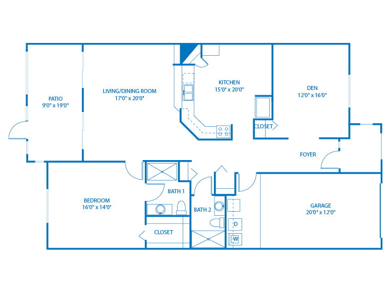 Osprey - 1591 square feet - 1 Bed, 2 Bath + Den