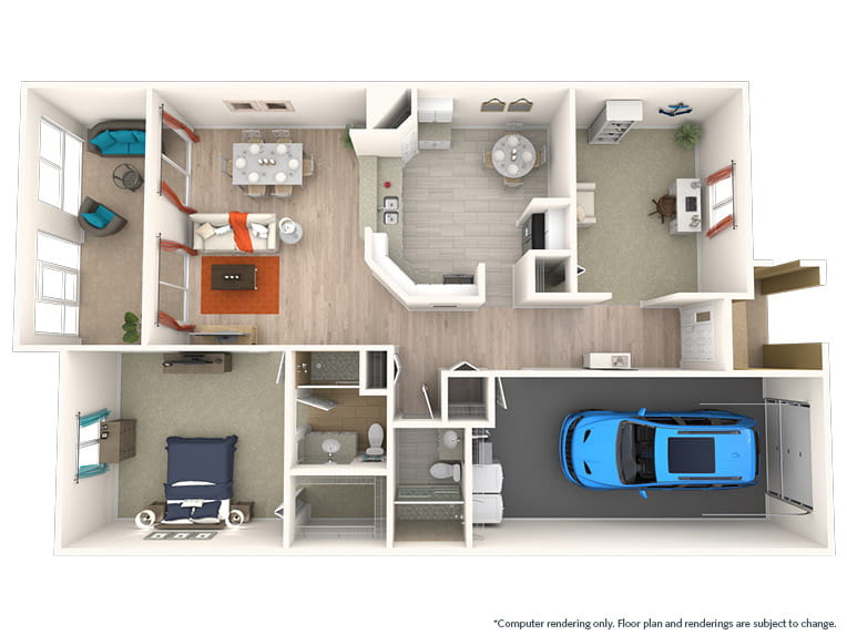Vi at Lakeside Village Osprey 3D floor plan. 