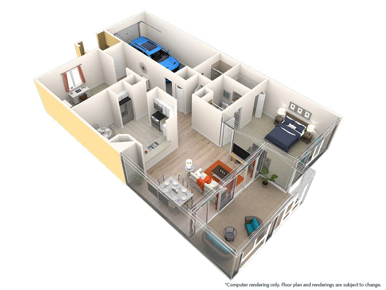 Vi at Lakeside Village Osprey 3D floor plan. 