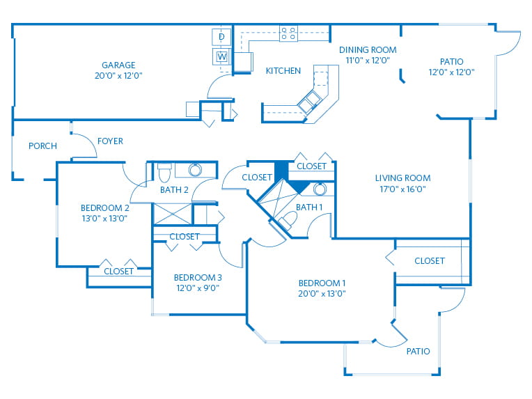 Sandpiper - 2130 square feet - 3 Bed, 2 Bath