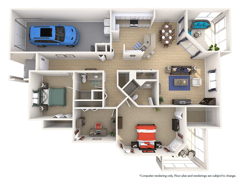 Sandpiper - 2130 square feet - 3 Bed, 2 Bath