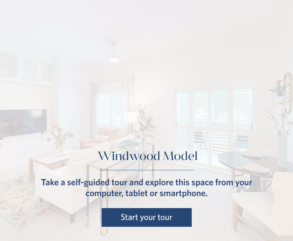 Windwood model apartment living room.