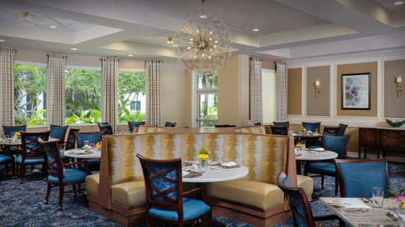 The newly redesigned dining room, Wildflower, at Vi at Lakeside Village.