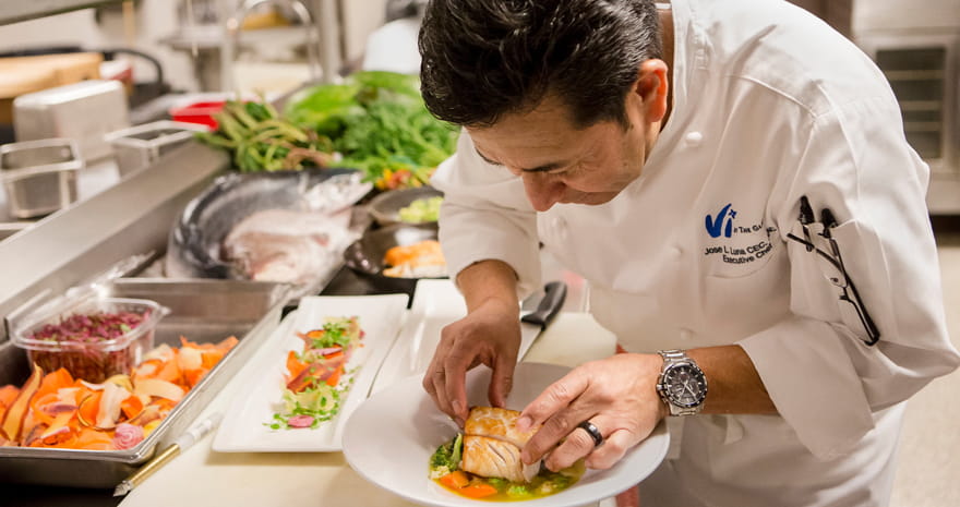 Chef Jose Luna prepares a meal