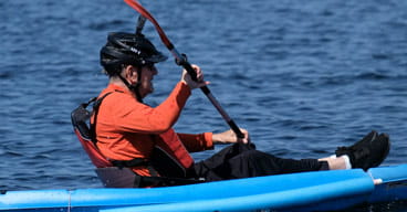 Peter Ryland kayaks on Lake Osborne