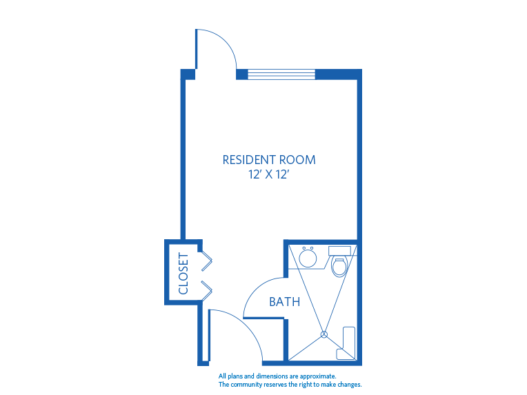 Vi at Lakeside Village Skilled Nursing Private floor plan. 