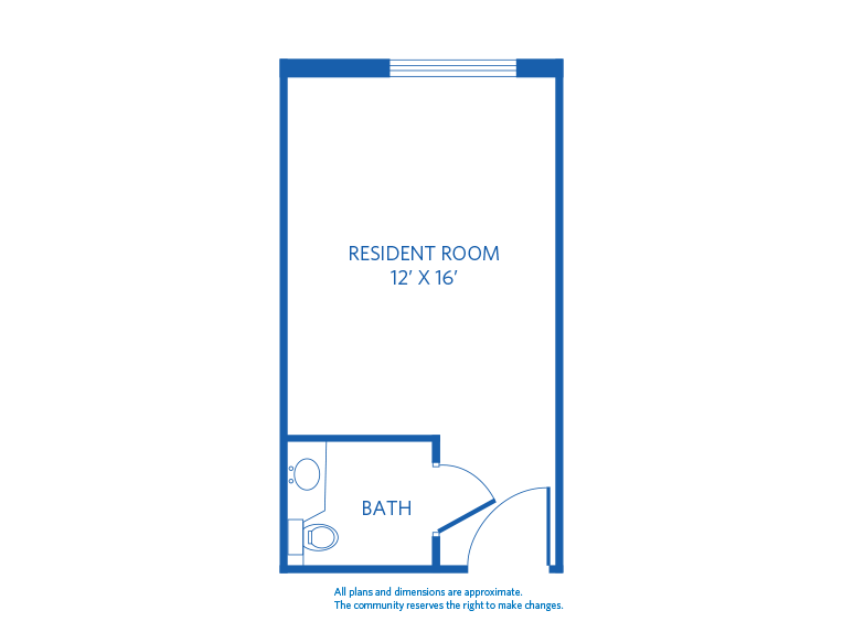 Vi at Lakeside Village Skilled Nursing Semi-Private floor plan. 