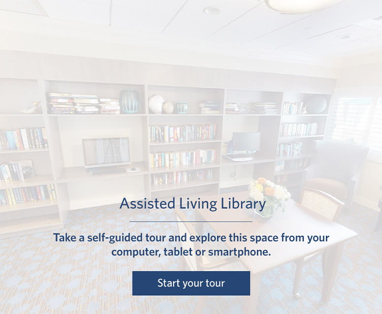 Assisted Living Library - Vi at Lakeside Village Care Center 