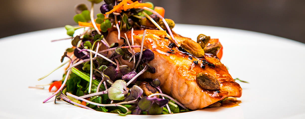 A salmon dish at Vi at Aventura.