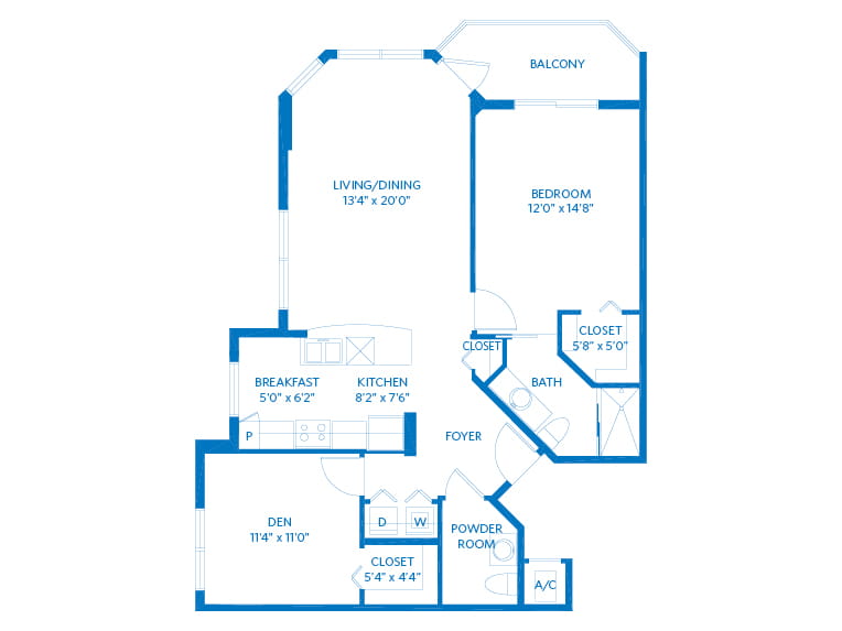 Renoir - 1062 square feet - 1 Bed, 1.5 Bath + Den