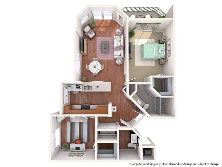 Renoir - 1062 square feet - 1 Bed, 1.5 Bath + Den