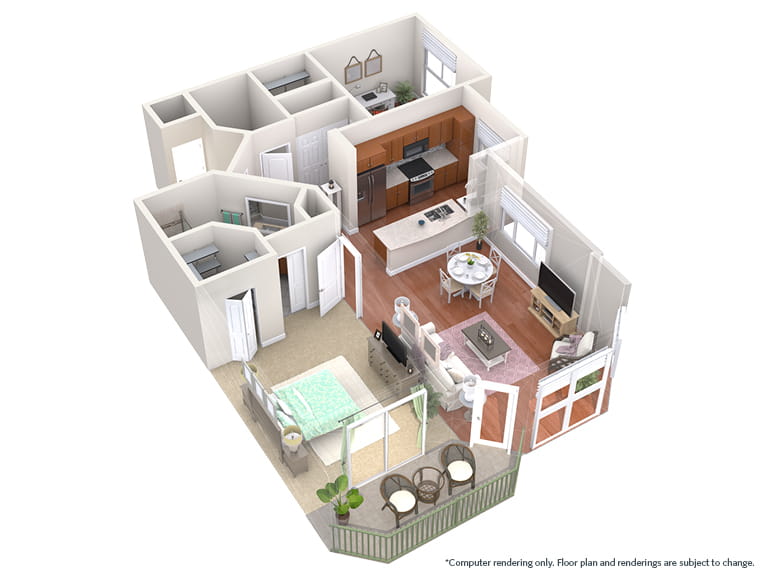 Renoir - 1062 square feet - 1 Bed, 1.5 Bath + Den