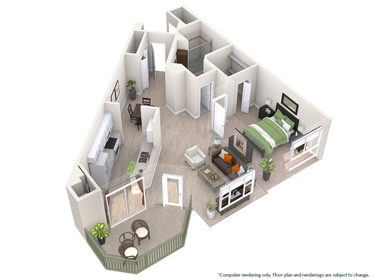 Da Vinci - 935 square feet - 1 Bed, 1 Bat